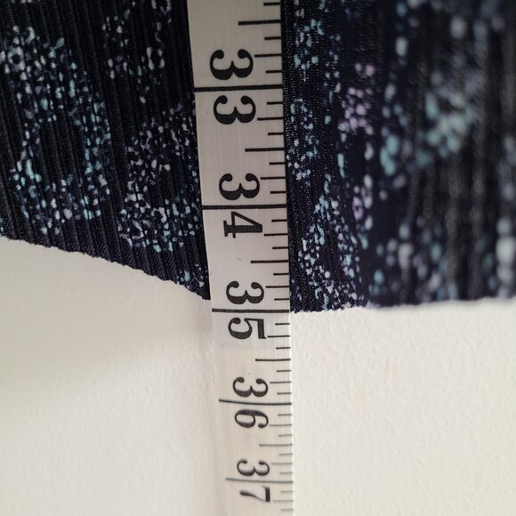 Blue Animal Print Asymmetric Tunic Top LP Petite QVC LS Office Casual Travel - Picture 11 of 13